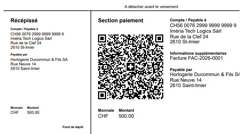 Aperçu de Factures QR